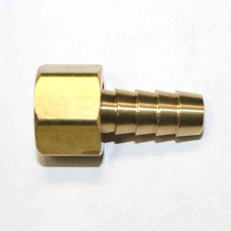 INTERSTATE PNEUMATICS Brass Hose Fitting, Connector, 3/8 Inch Swivel Barb x 3/8 Inch Female NPT End - 2 Piece FFS266